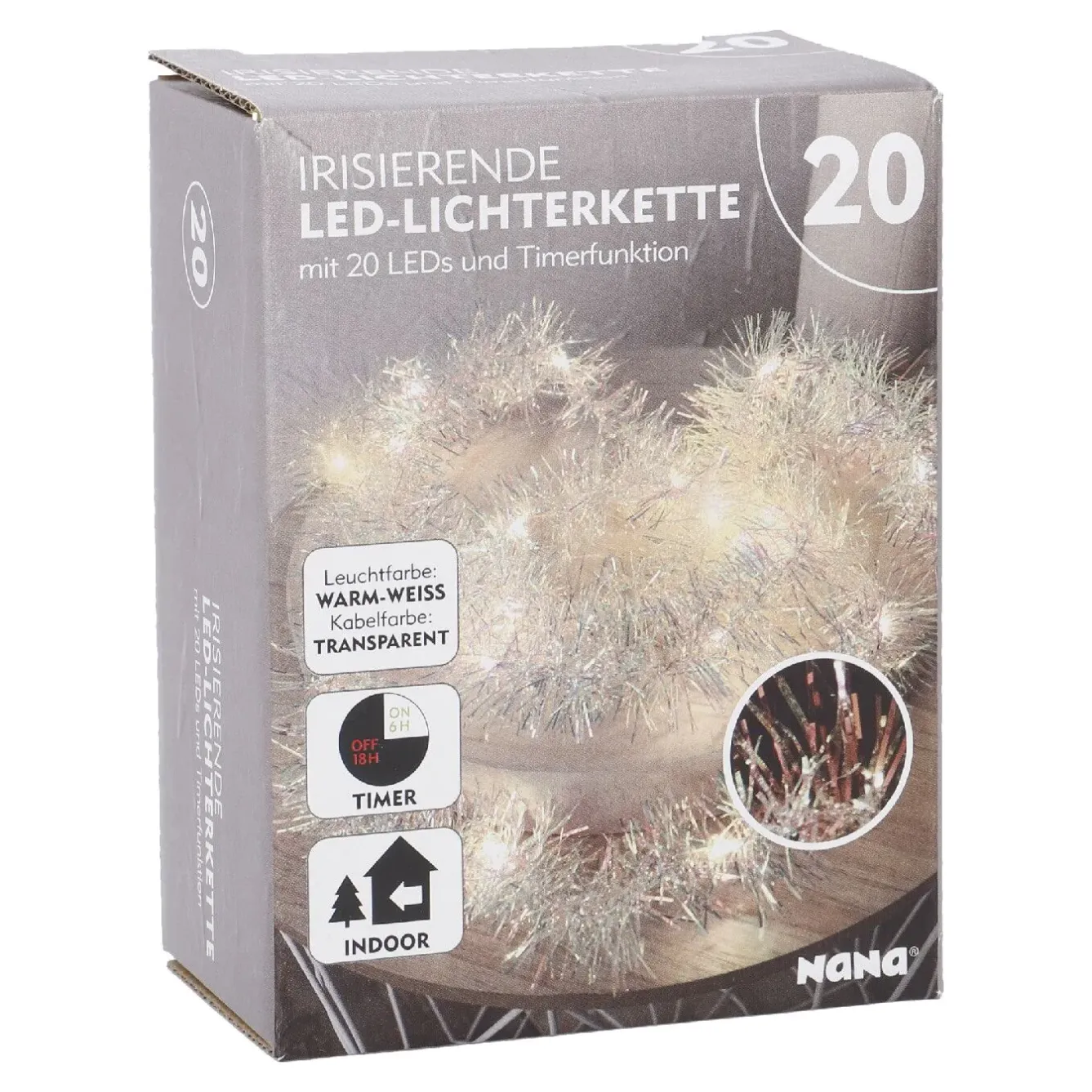 Online NANU-NANA LED-Lichterkette, Irisierend/warm-weiß, 20er