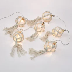 Fashion NANU-NANA LED-Lichterkette Makrameekugeln, 6er