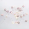 Discount NANU-NANA LED-Lichterkette Textilball, Pink/weiß/lila, 24er