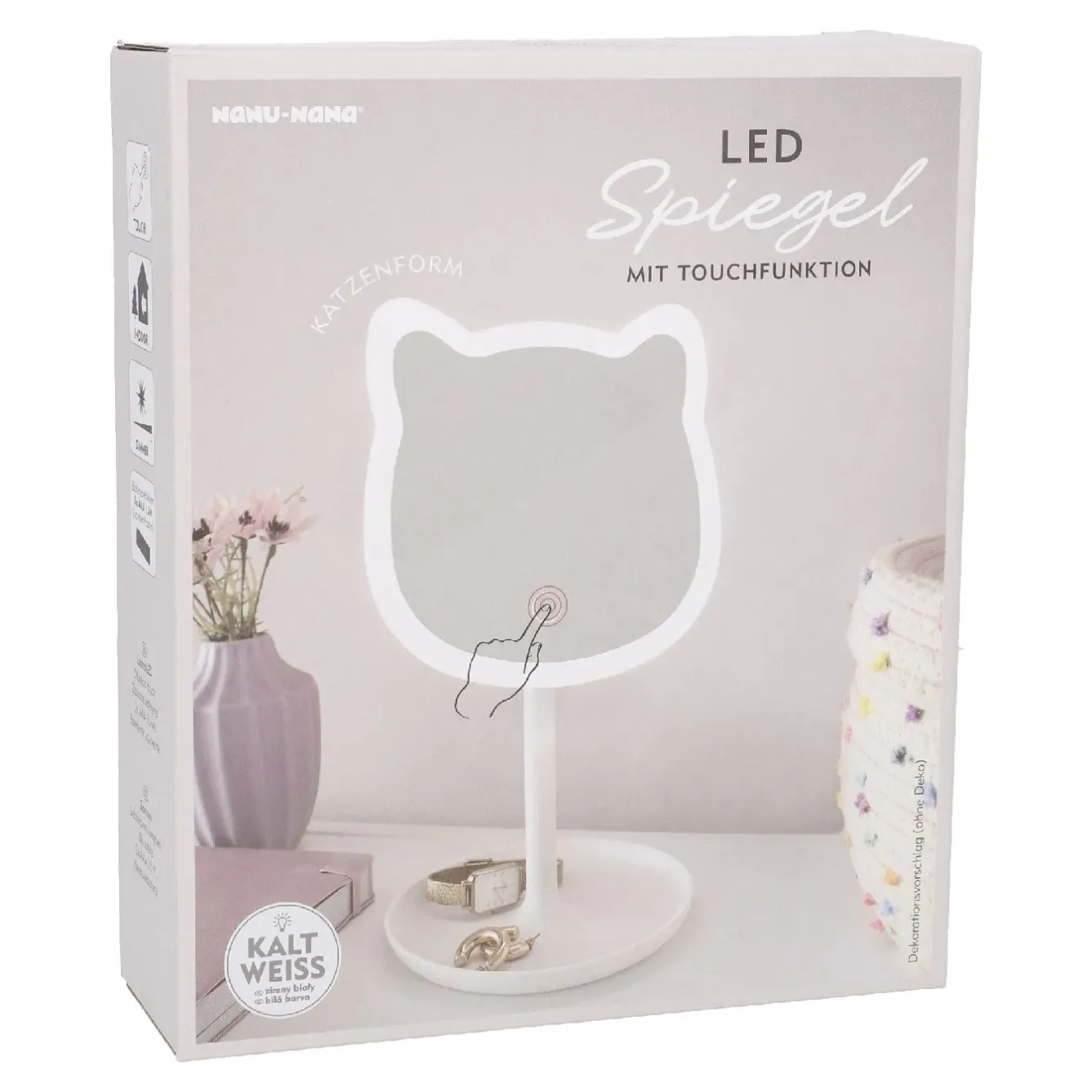 Outlet NANU-NANA LED-Spiegel Form, Katze/weiß, 26 Cm