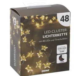 Discount NANU-NANA Lichterkette Stern/Cluster, Silber, 48 LED