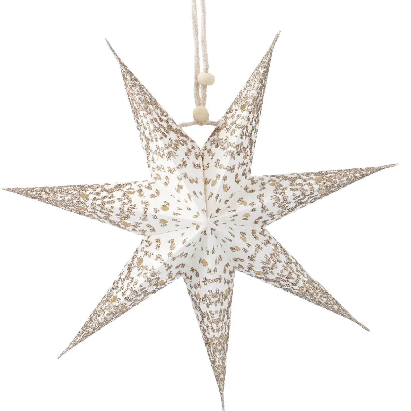 Best NANU-NANA Papierstern Konfetti, Weiß/champagner, 18 Cm