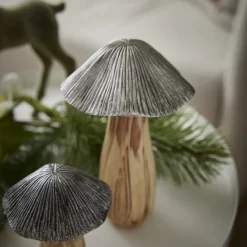 Best NANU-NANA Pilz Holzoptik, Hellbraun, 17 Cm
