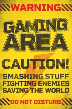 Best NANU-NANA Poster Caution Gaming Area, Nr. 189