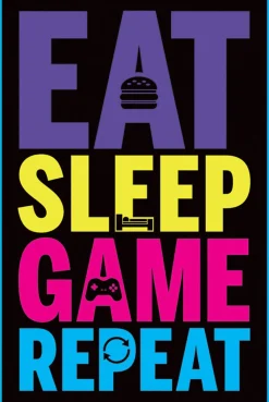 Best NANU-NANA Poster Eat, Sleep, Game, Repeat, Nr. 2