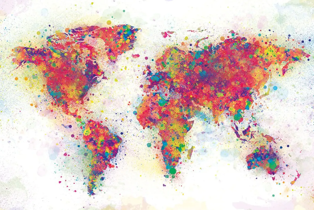 Best NANU-NANA Poster World Map - Colour Splash, Nr. 9