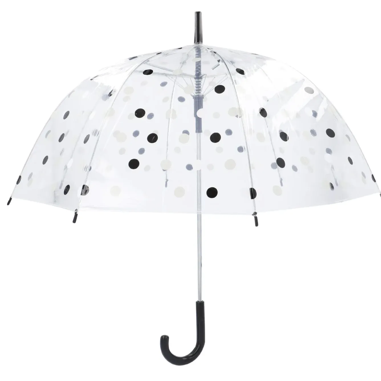 Best NANU-NANA Regenschirm Transparent, Dots, Schwarz, 82 Cm