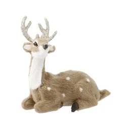 Hot NANU-NANA Rentier Fell/Glitzer, Liegend, Braun, 12 Cm