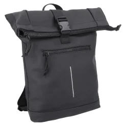 Clearance NANU-NANA Rucksack Rolltop Mit Reflektor, Schwarz, 16 Liter