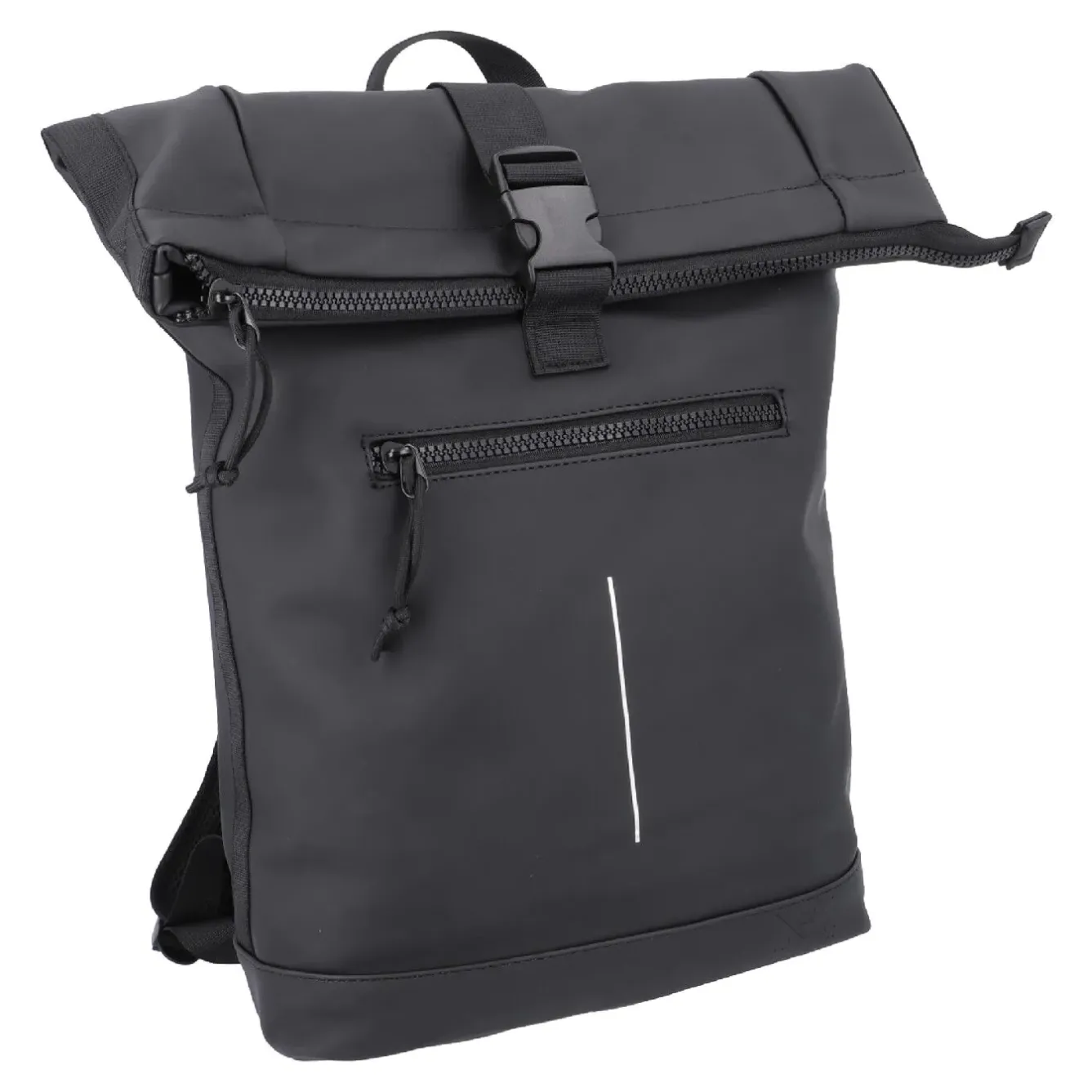 Clearance NANU-NANA Rucksack Rolltop Mit Reflektor, Schwarz, 16 Liter