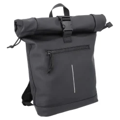 Clearance NANU-NANA Rucksack Rolltop Mit Reflektor, Schwarz, 16 Liter