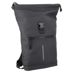 Clearance NANU-NANA Rucksack Rolltop Mit Reflektor, Schwarz, 16 Liter