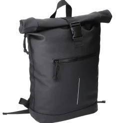 Clearance NANU-NANA Rucksack Rolltop Mit Reflektor, Schwarz, 16 Liter