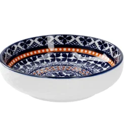 Hot NANU-NANA Schale China, Flach, Blau/orange, 9 Cm