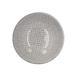 Clearance NANU-NANA Schale China, Tief, Perlen, Dunkelgrau/wss, 13 Cm