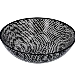 Outlet NANU-NANA Schale China, Tief, Striche, Schw/wss, 13 Cm