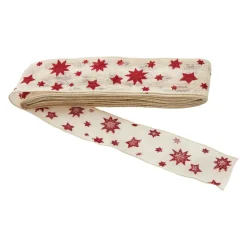 Sale NANU-NANA Schleifenband Sterne, Creme/rot, 3 M