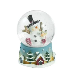 Fashion NANU-NANA Schneekugel Figur, Schneemann/Zylinder, 4.5 X 6 Cm