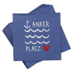 Outlet NANU-NANA Serviette Anker/Spruch, 20 Stück