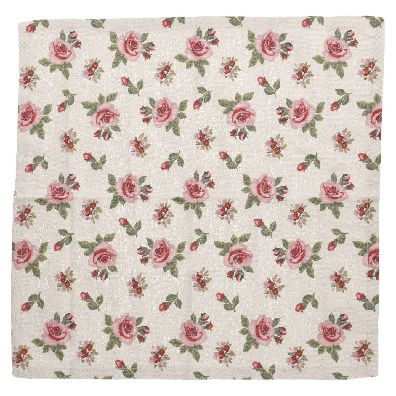 Clearance NANU-NANA Serviette Rosen, Natur, 40 X 40 Cm