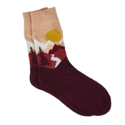 Fashion NANU-NANA Socke Winter, Damen, Landschaft/rot, Größe 35-41