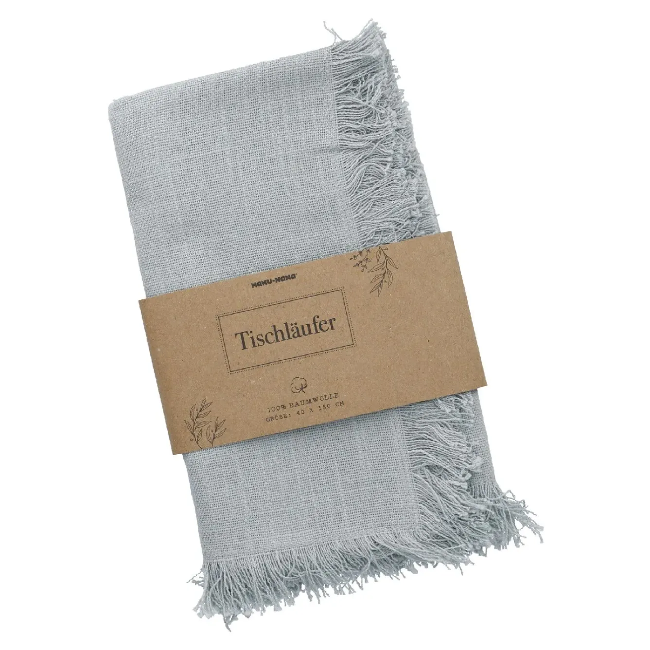 Outlet NANU-NANA Tischläufer Fransen, Blau, 40 X 150 Cm