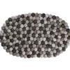Hot NANU-NANA Untersetzer Filzkugeln, Oval/grau, 40 Cm
