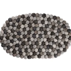 Hot NANU-NANA Untersetzer Filzkugeln, Oval/grau, 40 Cm