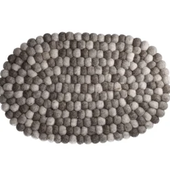 Outlet NANU-NANA Untersetzer Filzkugeln, Oval/taupe, 40 Cm