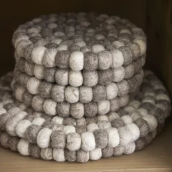 Hot NANU-NANA Untersetzer Filzkugeln, Taupe Mix, 20 Cm