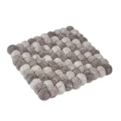 Hot NANU-NANA Untersetzer Filzkugeln,eckig, Taupe Mix, 18 Cm