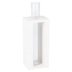 Discount NANU-NANA Vase Reagenzglas In Holzständer, Weiß, 19 Cm