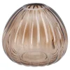 Fashion NANU-NANA Vase Rillen, Dunkelbraun/bauchig, Höhe 7.5 Cm