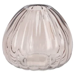 Clearance NANU-NANA Vase Rillen, Hellbraun/bauchig, Höhe 7.5 Cm
