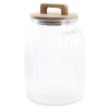 Outlet NANU-NANA Vorratsglas Rille Mit Holzdeckel, 2.2 Liter