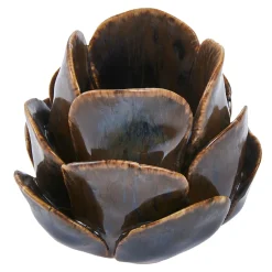 Fashion NANU-NANA Windlicht Blume, Dunkelgrün, 9 X 7.5 Cm
