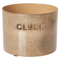 Discount NANU-NANA Windlicht Glück, Beige, 7 X 10 Cm
