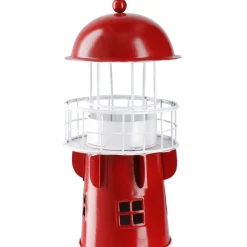 Hot NANU-NANA Windlicht Leuchtturm, Rot/weiß, 36 Cm