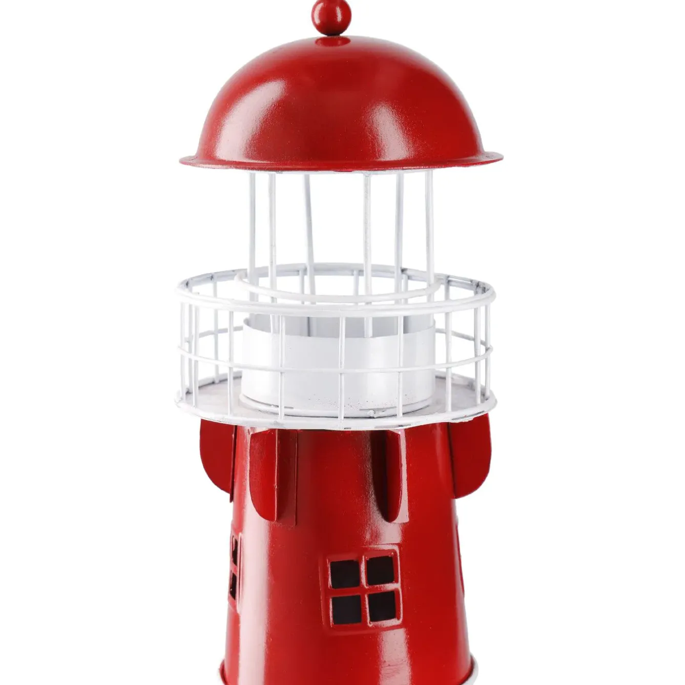 Hot NANU-NANA Windlicht Leuchtturm, Rot/weiß, 36 Cm