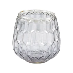 Best NANU-NANA Windlicht Relief, Grau/transparent, 9 X 8 Cm
