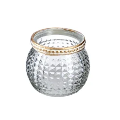 Sale NANU-NANA Windlicht Saira, Metallrand, Klar/Karo, 5 Cm