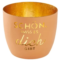 Fashion NANU-NANA Windlicht Spruch, Schön/orange, 10 X 8.5 Cm